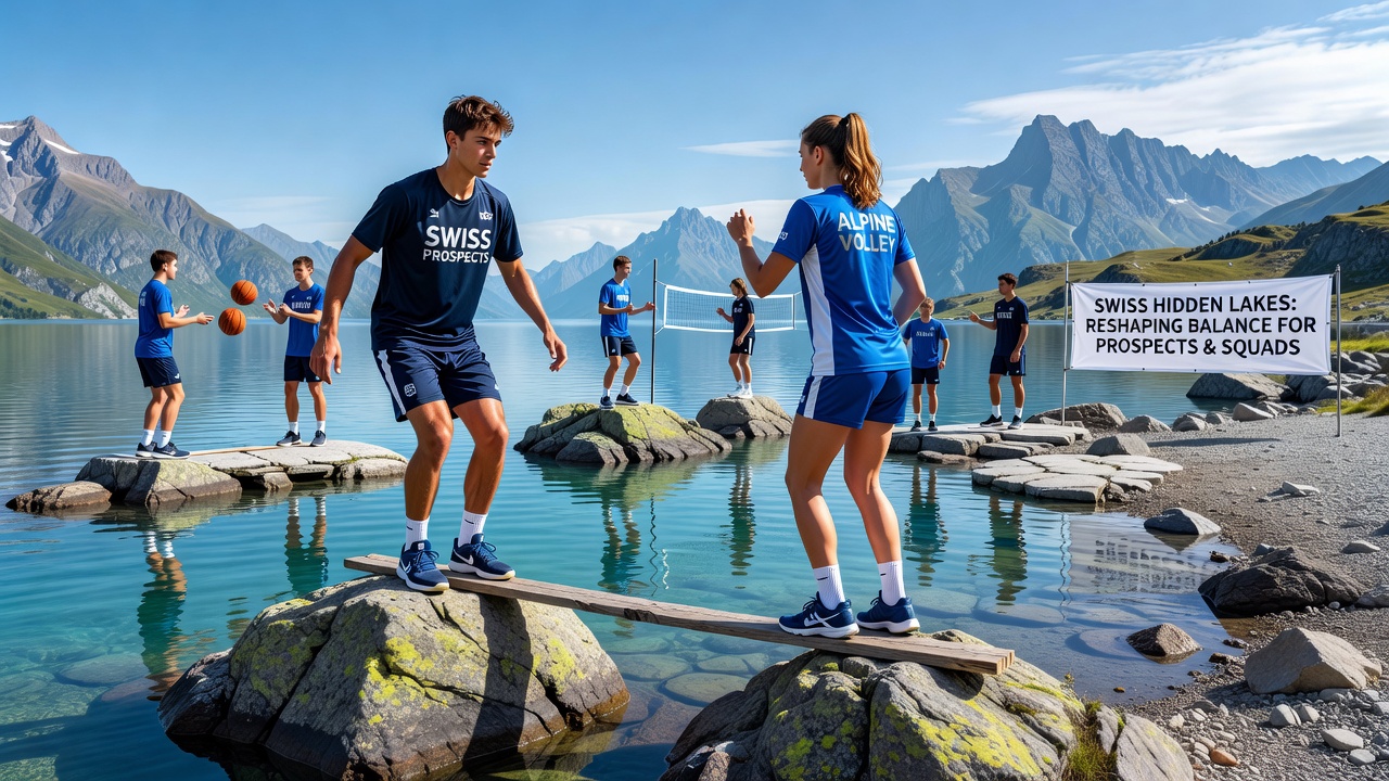 Aerial view of Switzerland's hidden lake networks used in youth sports training environments